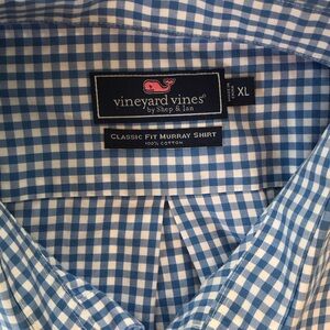 Vineyard Vines Classic Fit Murray Shirt - Blue Gingham - Size XL